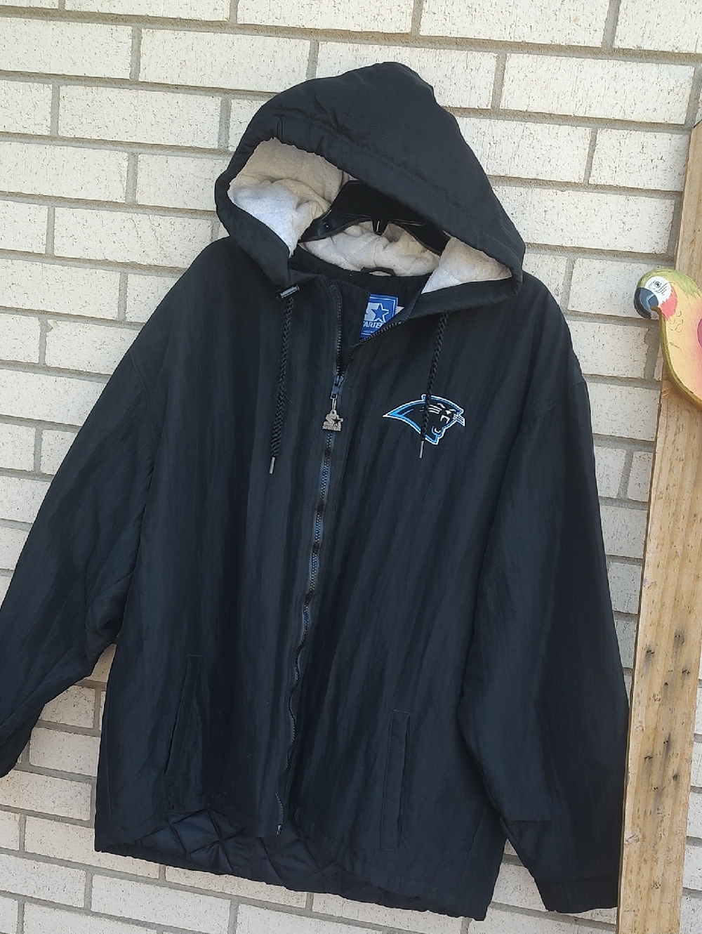 Carolina Panthers Black Pullover Hooded Jacket Me Mm Mm - Picture 5 of 10